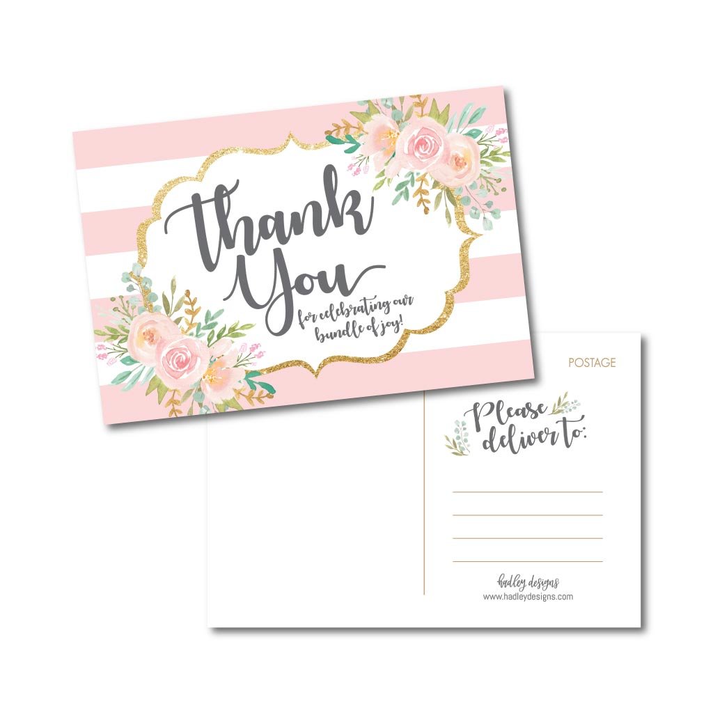 Baby Shower Thank You Postcards | Set of 50 | Greeting Cards