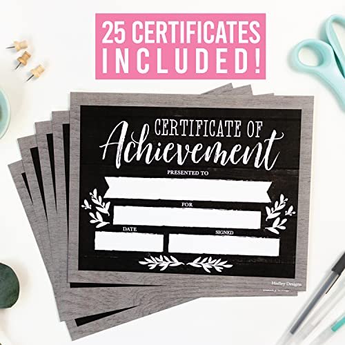 Farmhouse Light Wood Certificate of Achievement | Set of 25 | Awards