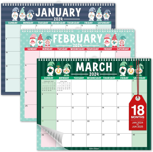 Gnome Large Wall Calendar 2024-2025 - 18 Month Wall Calendar 2024-2025, Monthly Wall Calendar 2024 Monthly Large, Calendario 2024 Calendar Wall, Calendars 2024 Wall Calendar, Calandar, Calenders 2024