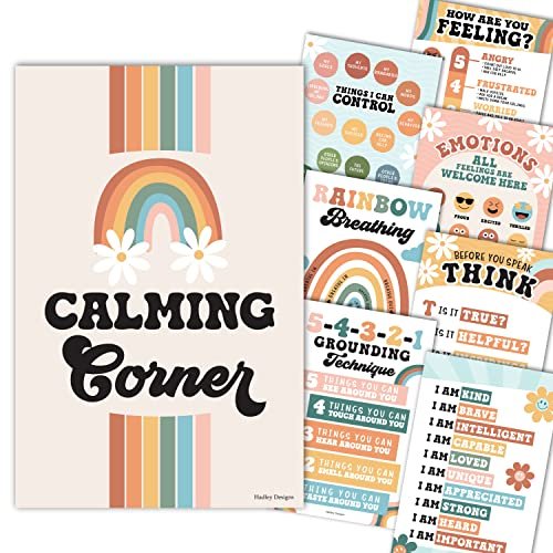 Retro Calming Corner Posters | Set of 9 | Classroom Decor