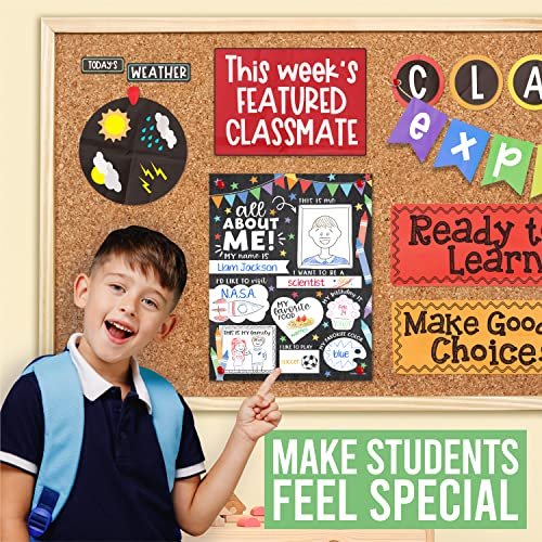 Colorful Chalk All About Me Posters | Set of 20 | Educational Posters