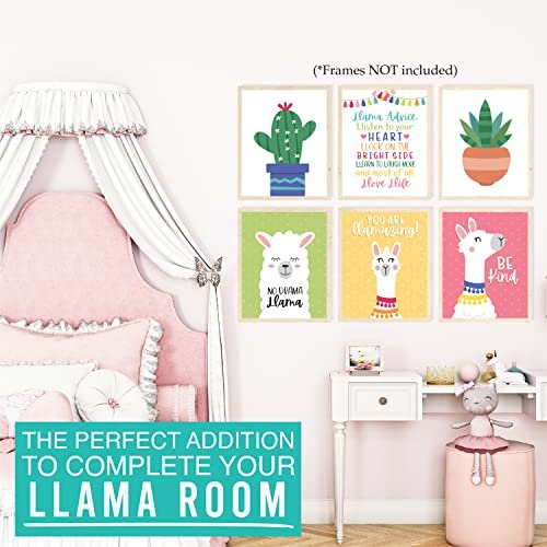 Llama Children's Wall Art | Set of 6 | Home Decor