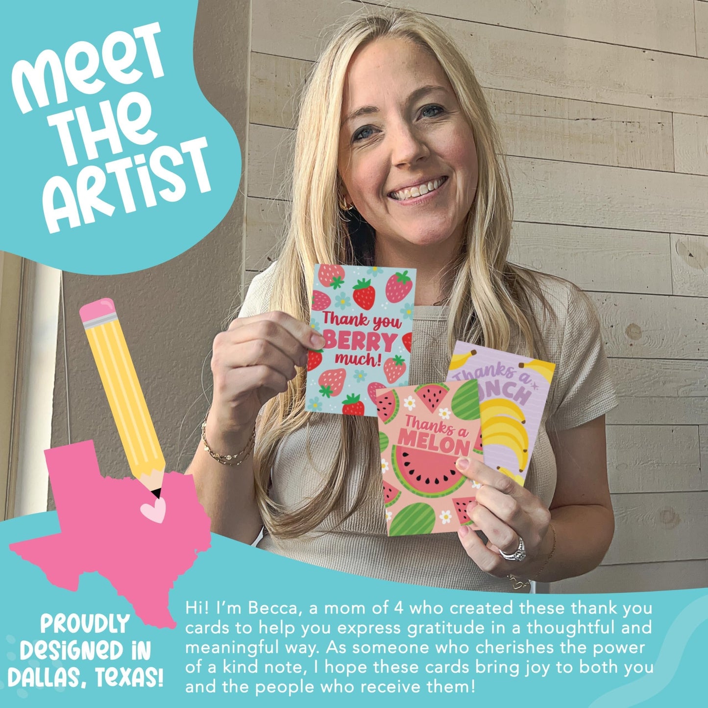 Thank You Cards | Set of 54 | Envelopes Included