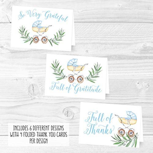 Folded Thank You Cards | Set of 24 | Baby Shower