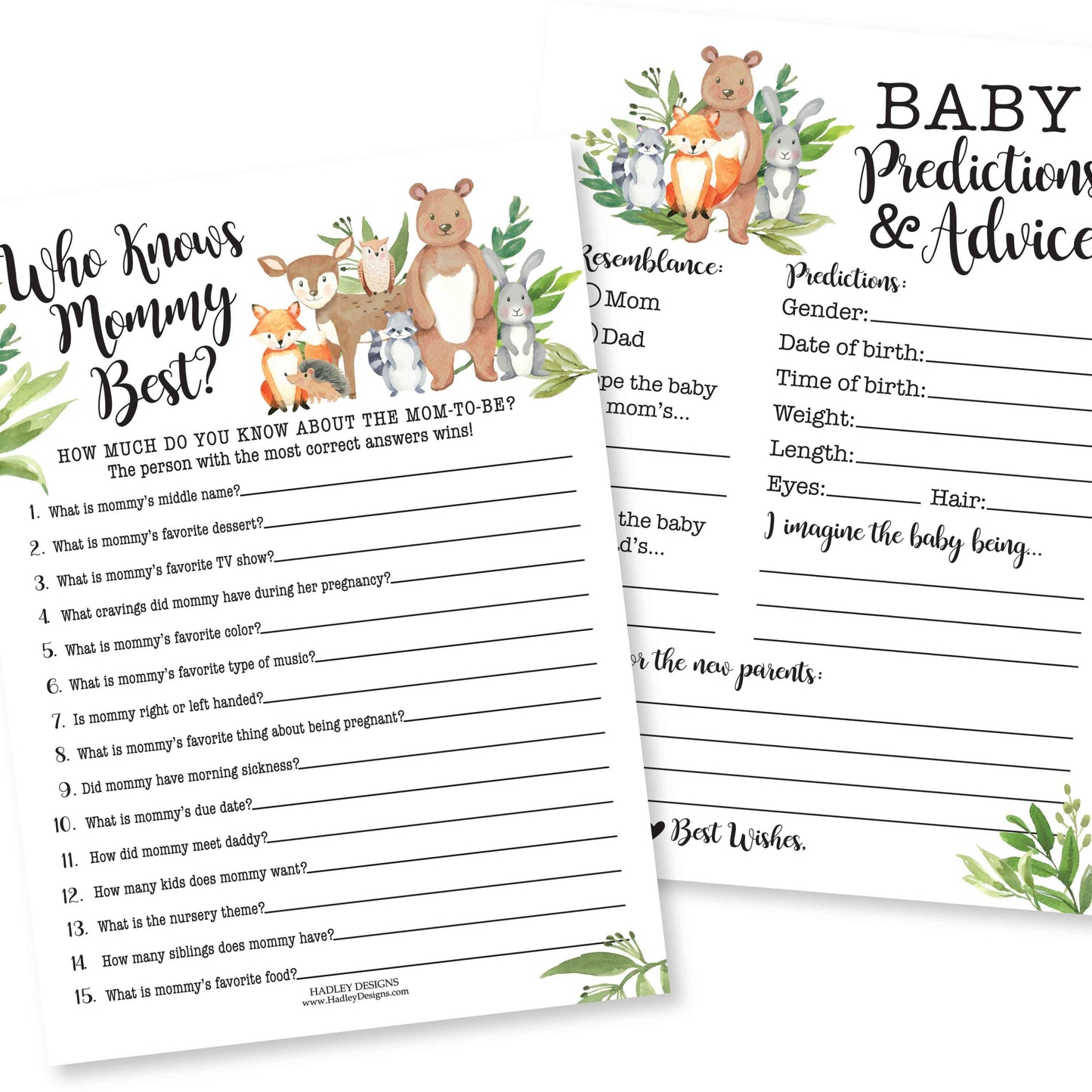 Who Knows Mommy Best, Baby Prediction & Advice Games | Set of 25 | Baby Shower Games