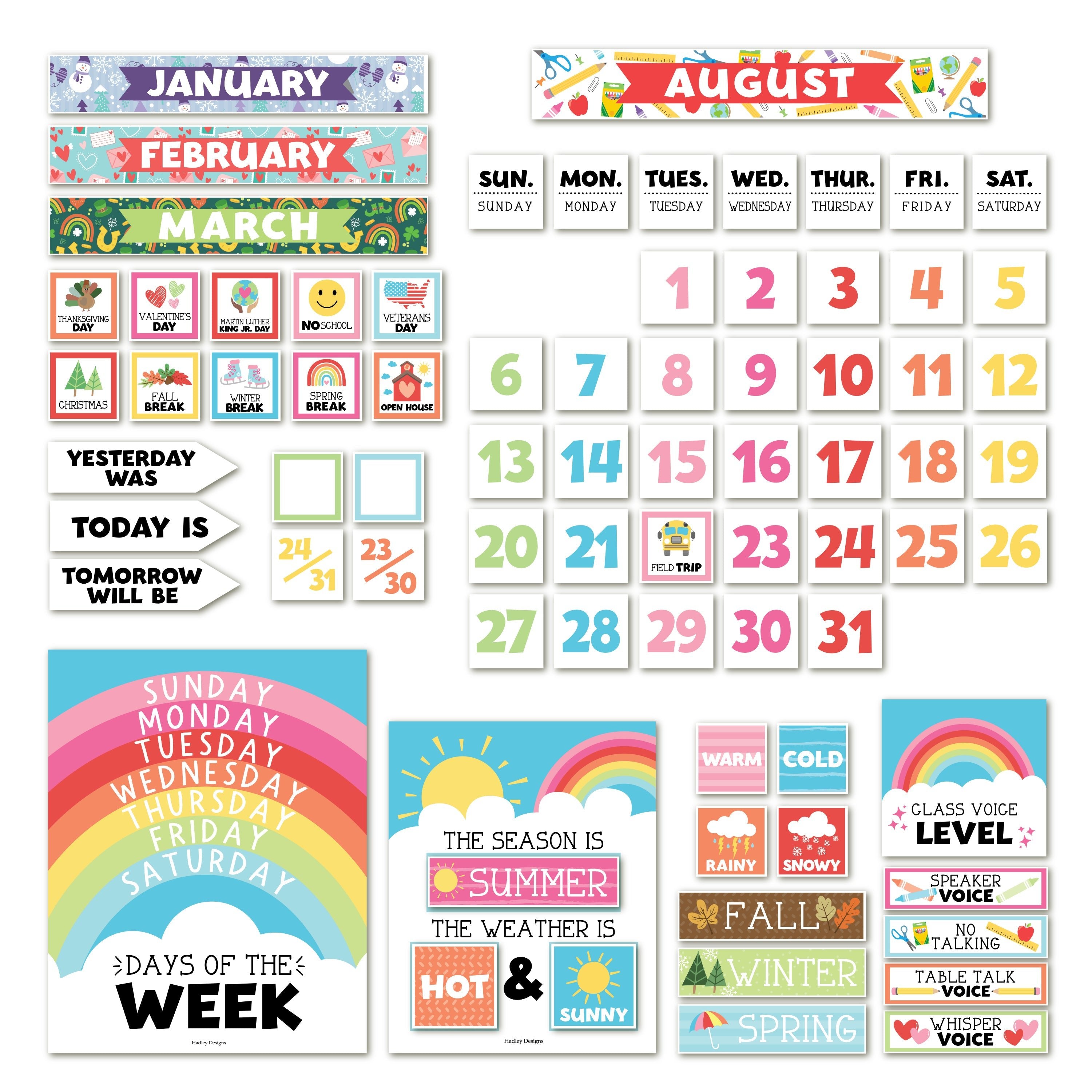 Classroom Calendar | Bulletin Board | Classroom Supplies