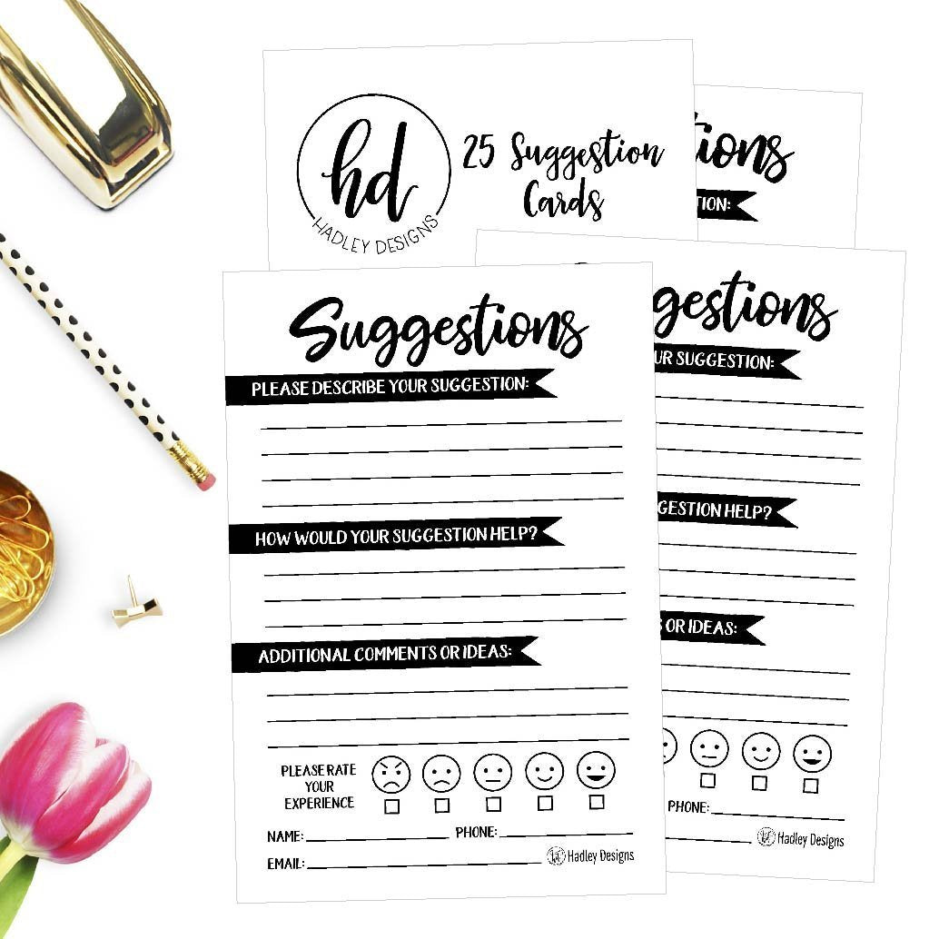 Suggestion Cards | Set of 24 | 4x6 | Business Supplies