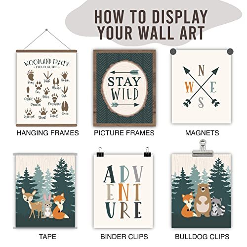 Woodland 2 Children's Wall Art | Set of 6 | Nursery Decor