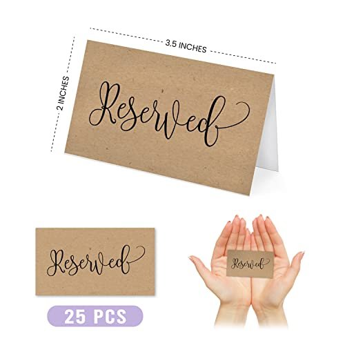 Reserved Place Cards | Set of 25 | Wedding Supplies