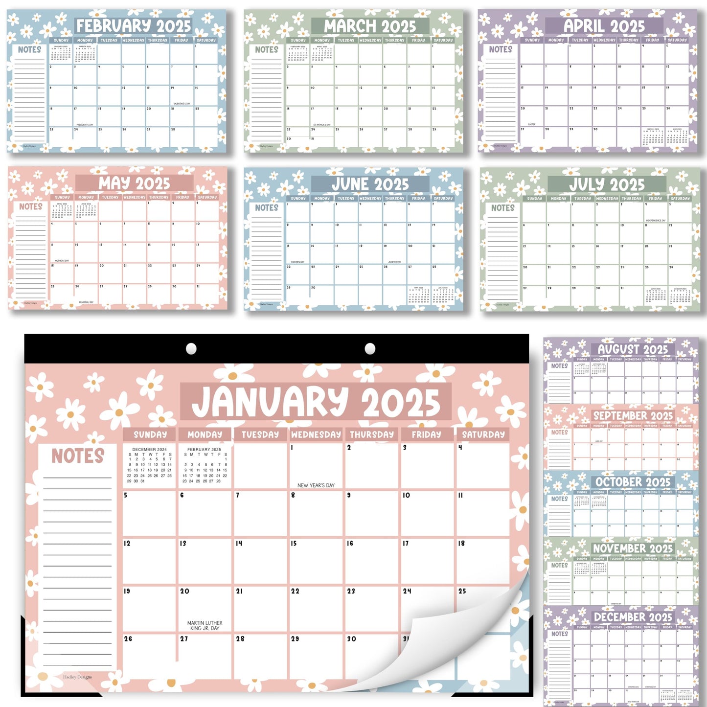 Daisy Large Desk Calendar | 18-Month | 2025-2026 | Calendars & Planners