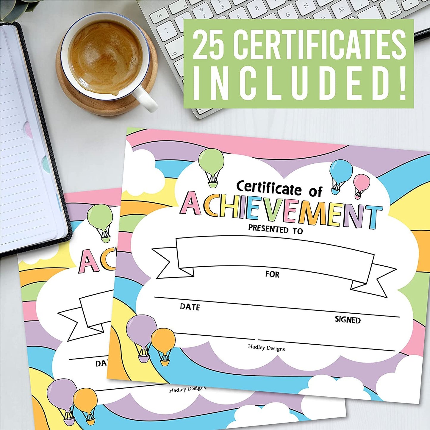 Kids Certificate of Achievement | Set of 25 | Trophies & Awards