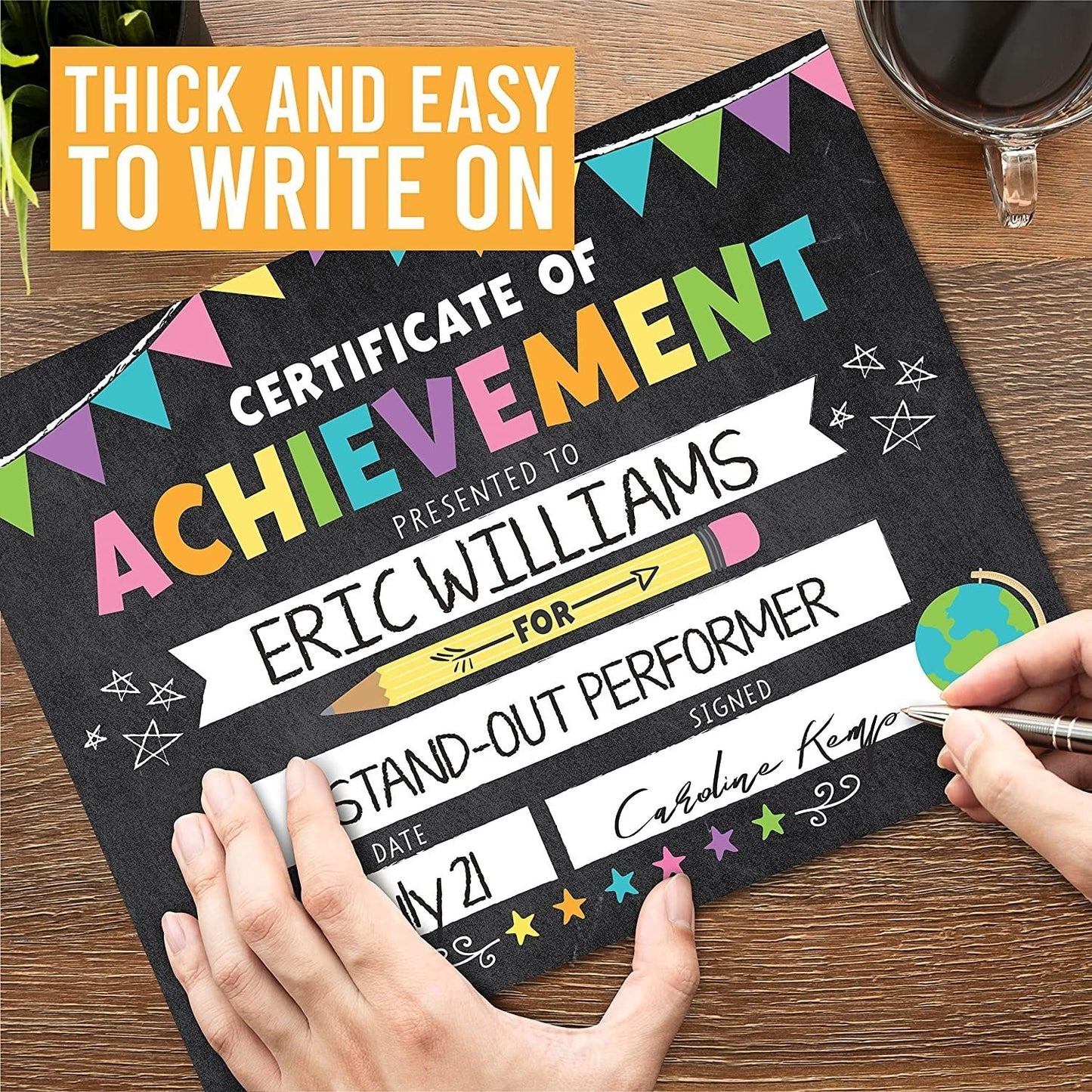 Colorful Pastel Chalk Certificate of Achievement | Set of 25 | Awards