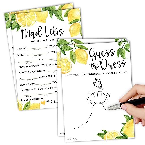 Guess The Dress & Mad Libs Games | Set of 20 | Bridal Shower Games