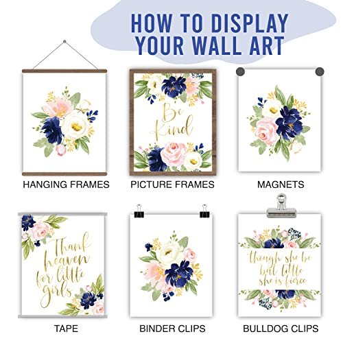 Floral Children's Wall Art | Set of 6 | Home Decor