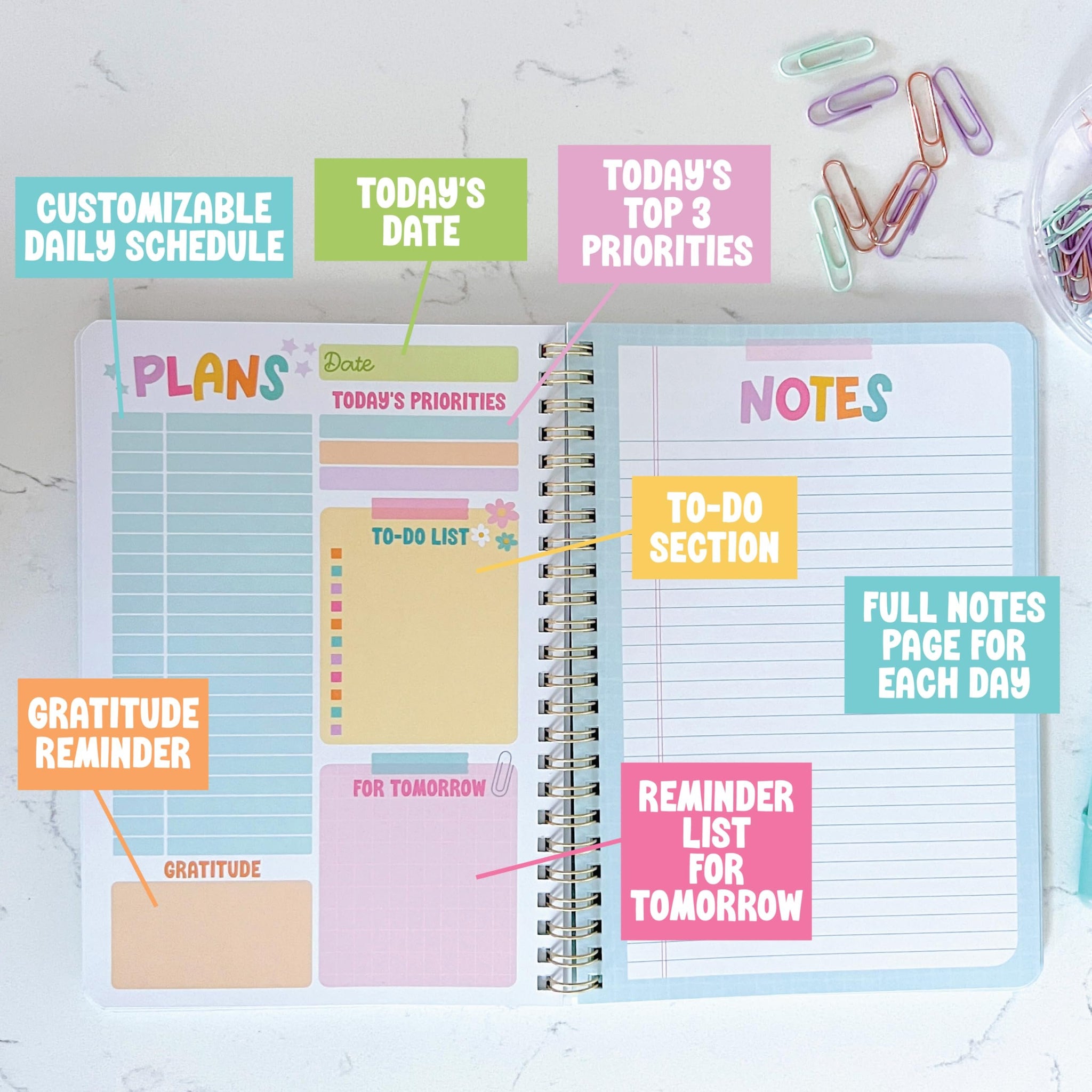 Daily Planner | Undated | Calendars & Planners - SAMPLE