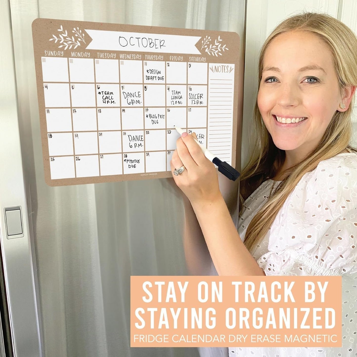 Rustic Kraft 2 Magnetic Calendar | Dry-Erase | Calendars & Planners