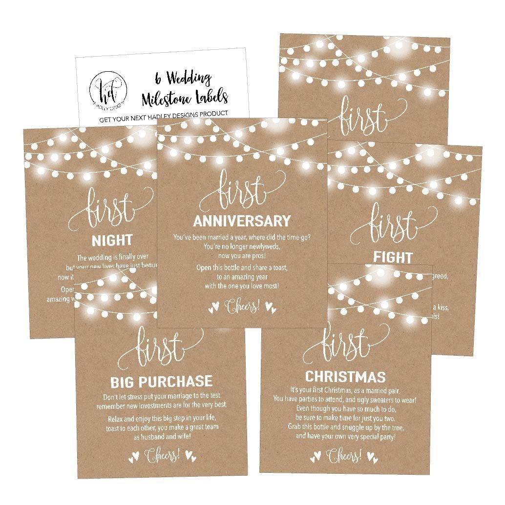 Wedding Milestones Labels | Set of 6 | Party Supplies