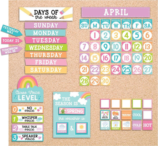 Colorful Pastel Classroom Calendar | Bulletin Board | Classroom Supplies