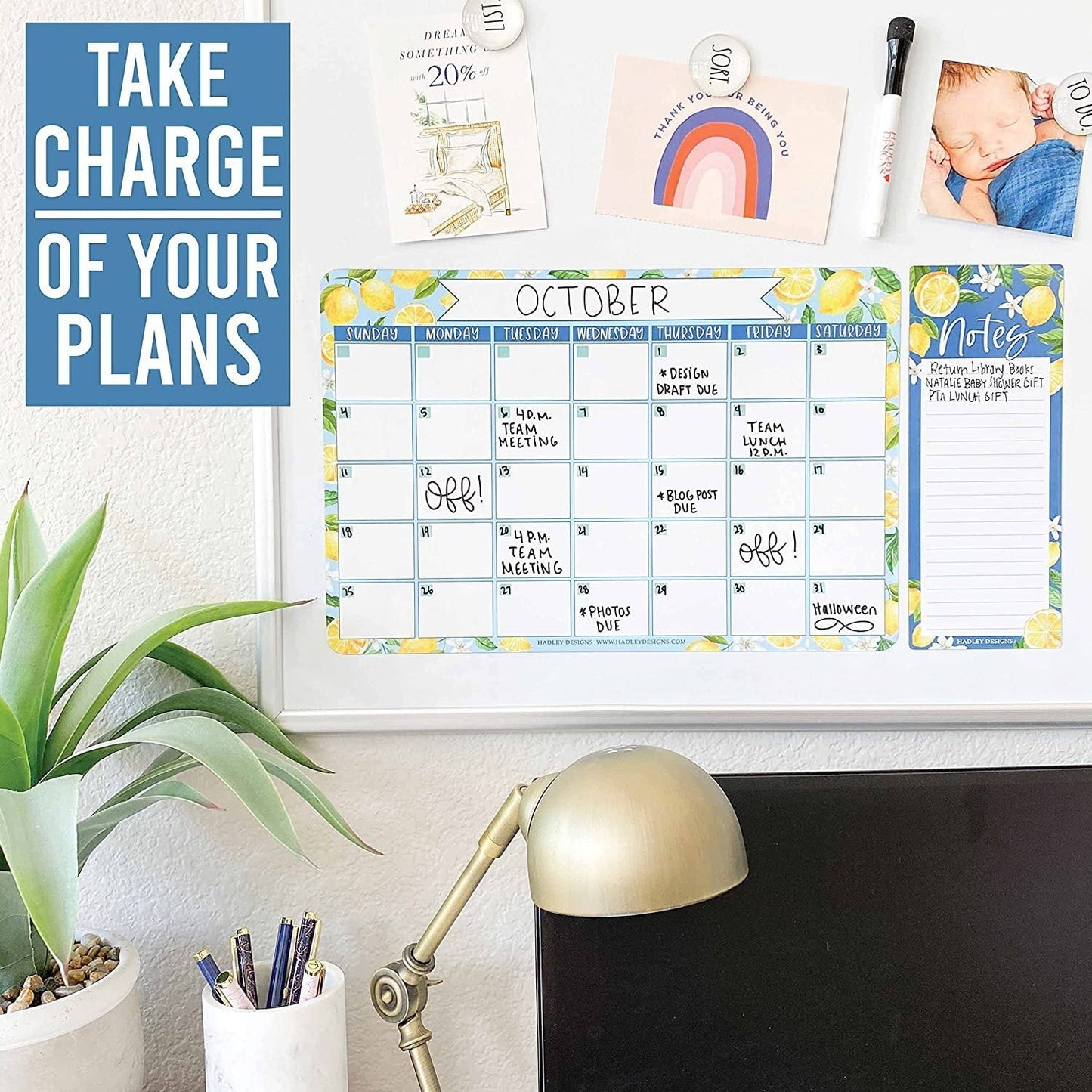 Lemon Magnetic Calendar | Dry-Erase | Calendars & Planners