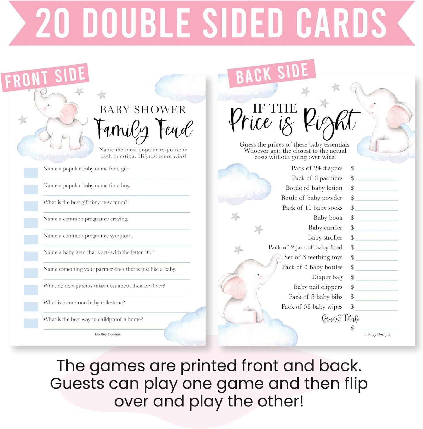 20 Elephant Baby Shower Games Boy - Hilarious Baby Shower Games For Boy, The Price Is Right Baby Shower Game Cards, Baby Games For Baby Shower Family Feud Game, Baby Shower Boy Baby Shower Games Funny