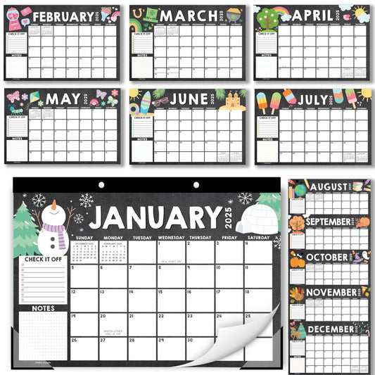 Chalk Doodle Large Desk Calendar | 18-Month | 2025-2026 | Calendars & Planners