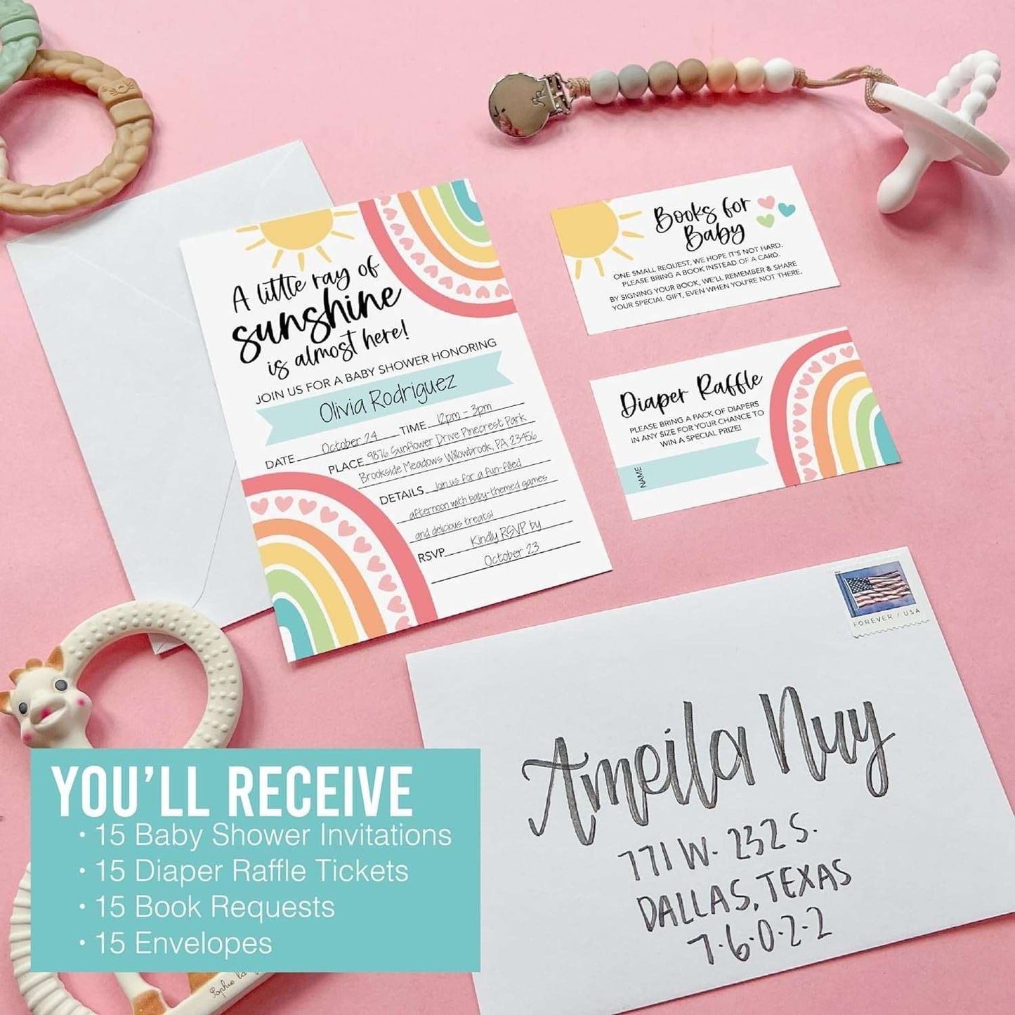 15 Rainbow Baby Shower Invitations For Girl - Baby Girl Baby Shower Invites For Girl Baby Shower Invitations, Baby Girl Shower Invitations, Invitations For Baby Shower Girl, Baby Invitations