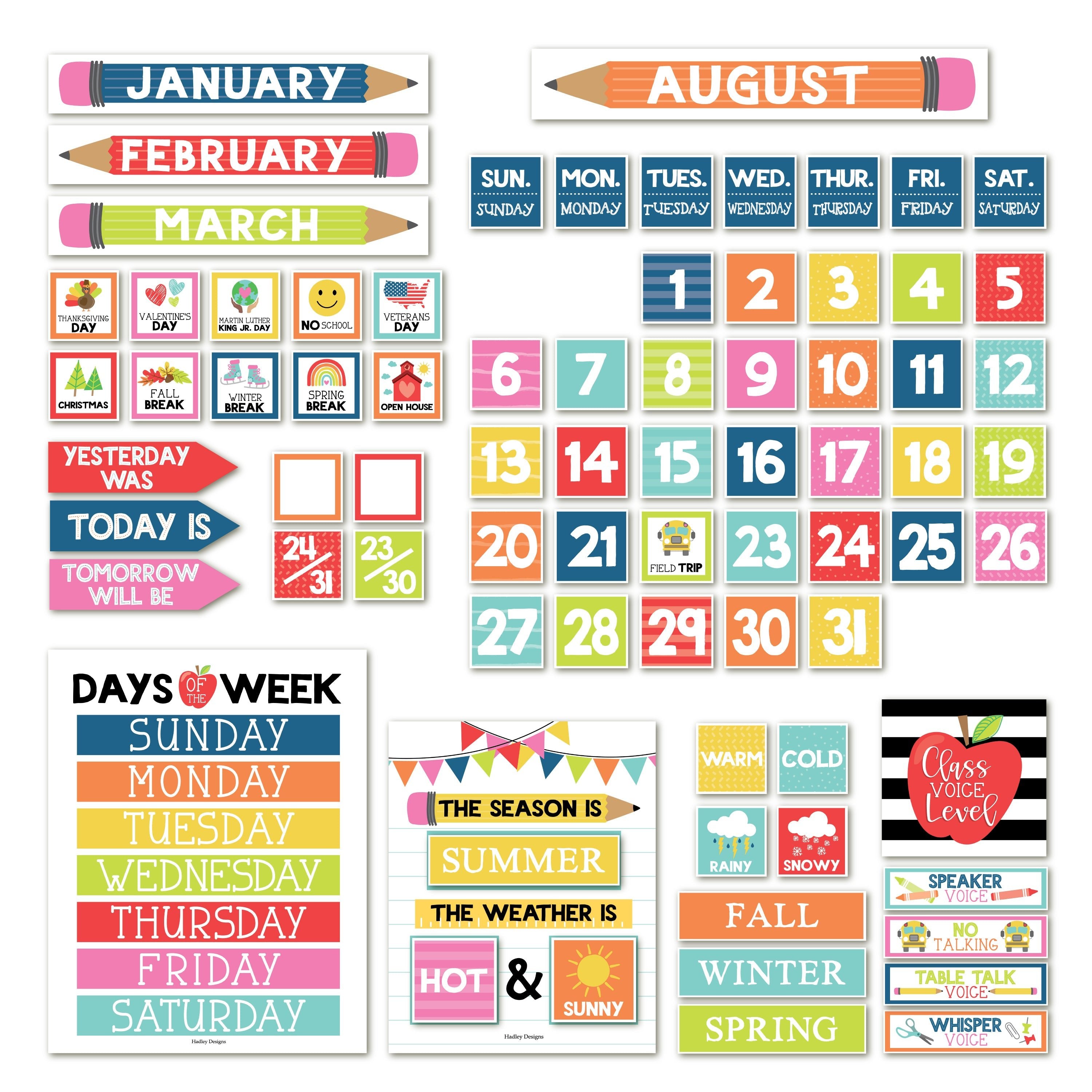Classroom Calendar | Bulletin Board | Classroom Supplies
