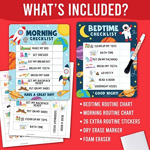 Space Day & Night Routine Charts | Daily Schedule | Educational Charts