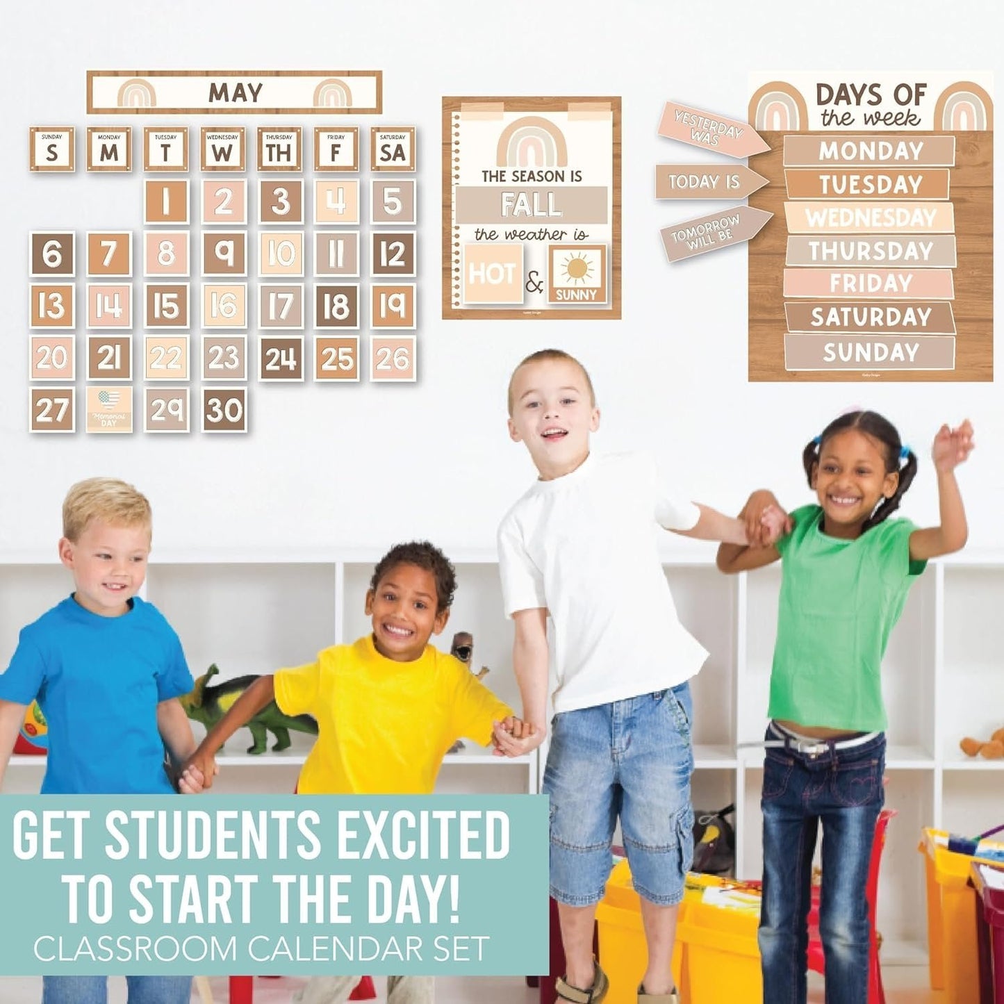 Neutral Classroom Calendar | Bulletin Board | Classroom Supplies