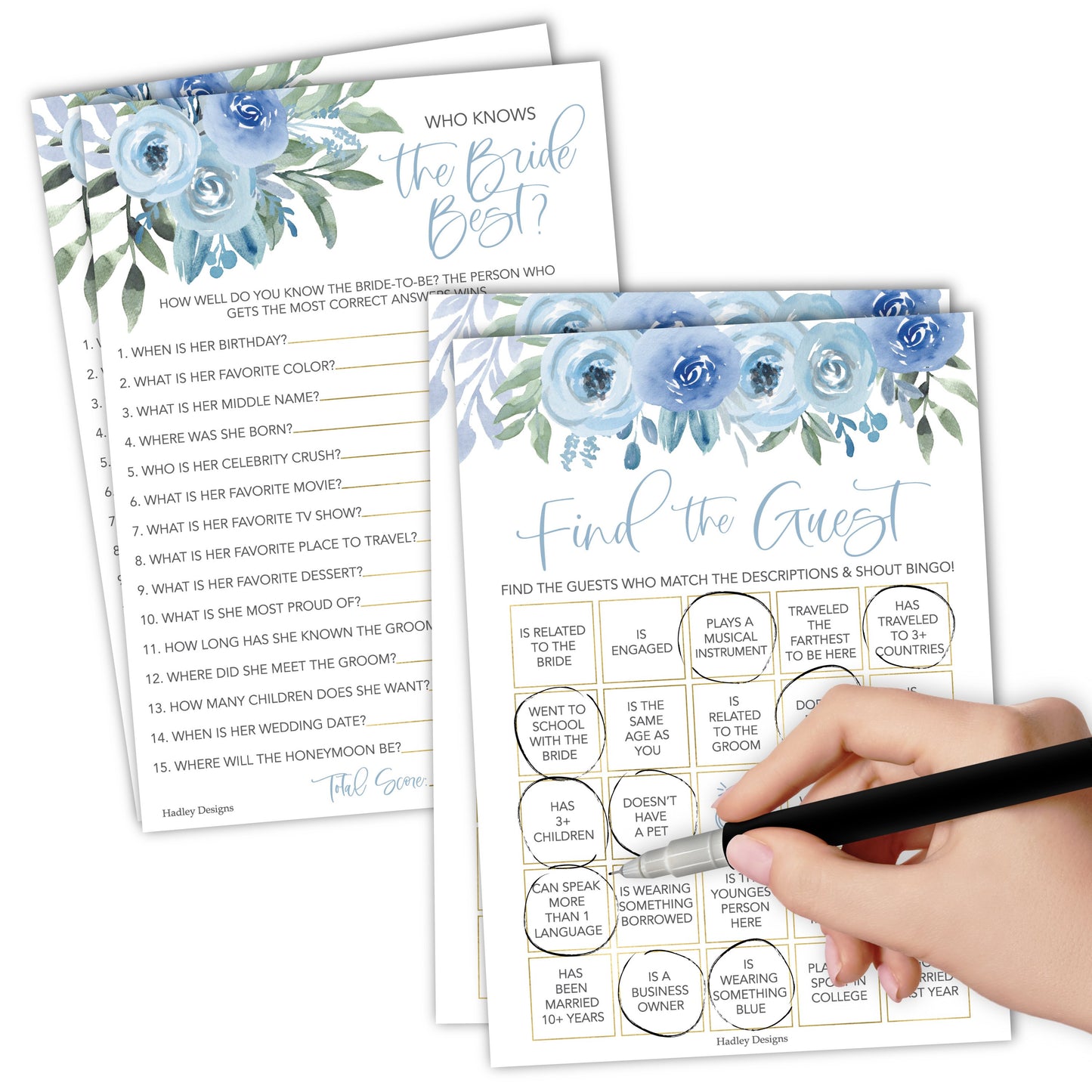 Who Knows The Bride Best | Find The Guest | Set of 20 | Bridal Shower Games