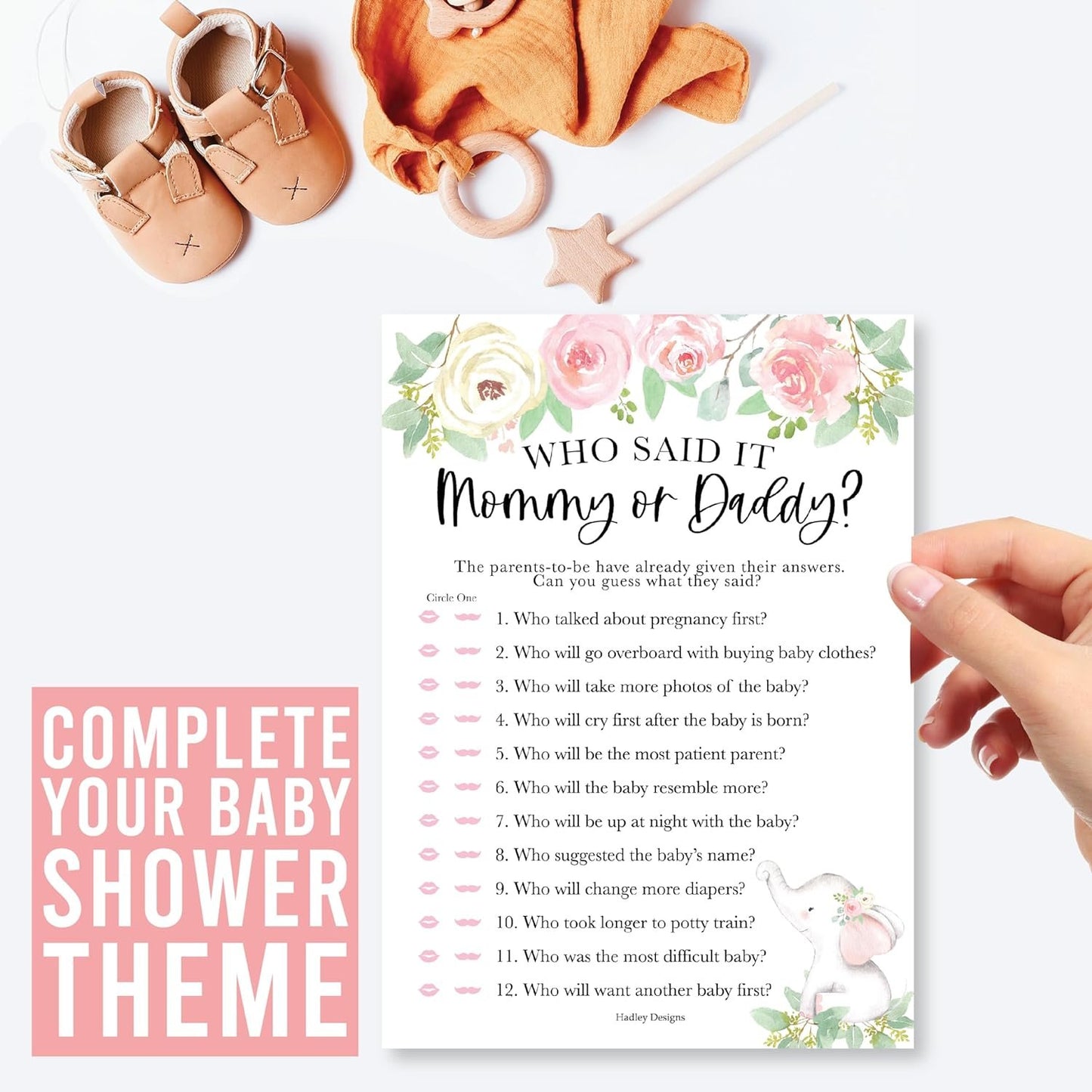 20 Elephant Baby Shower Games For Girl - Hilarious Baby Shower Games Girl, Guess Who Mommy Or Daddy Baby Shower Game, Baby Girl Baby Shower Word Search Game, Baby Girl Baby Shower Games Funny