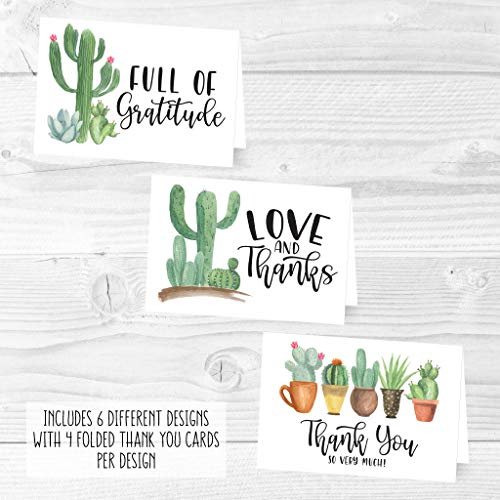 Cactus Folded Thank You Cards | Set of 24 | General