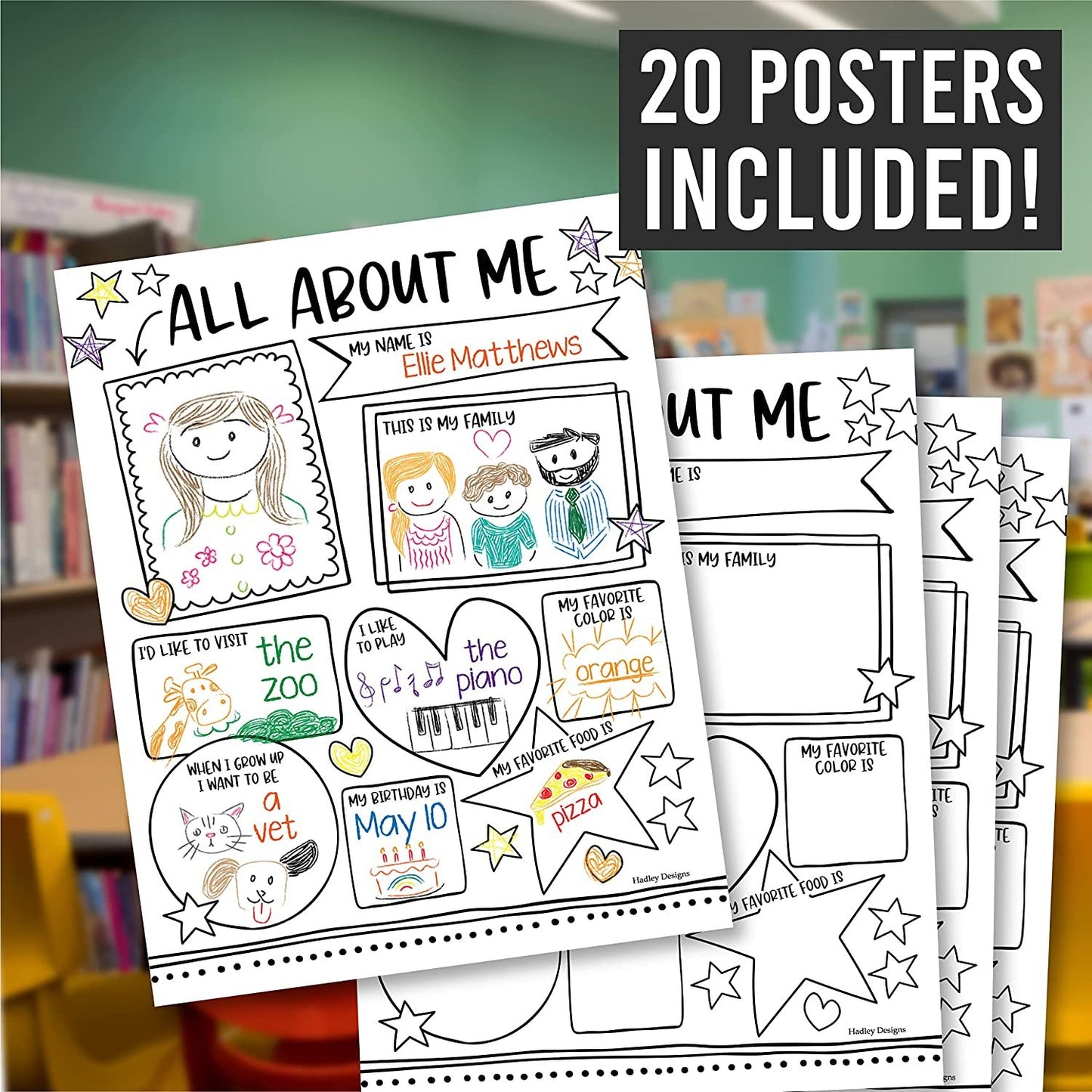All About Me Posters | Set of 20 | Educational Posters