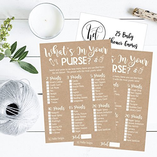 What's In Your Purse Game | Set of 25 | Baby Shower Games