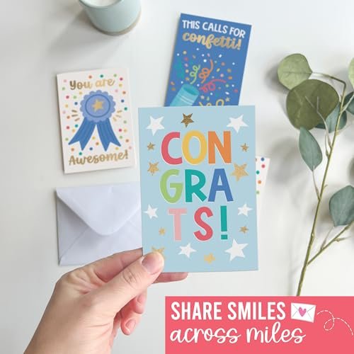 Folded Congratulations Cards | Set of 24 | Cards & Party | Envelopes Included