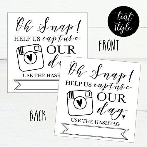 Wedding Hashtag Signs | Set of 25 | Wedding Supplies