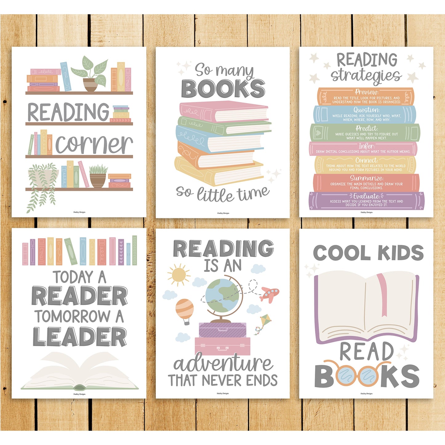 Reading Motivational Posters | Set of 6 | Motivational Posters