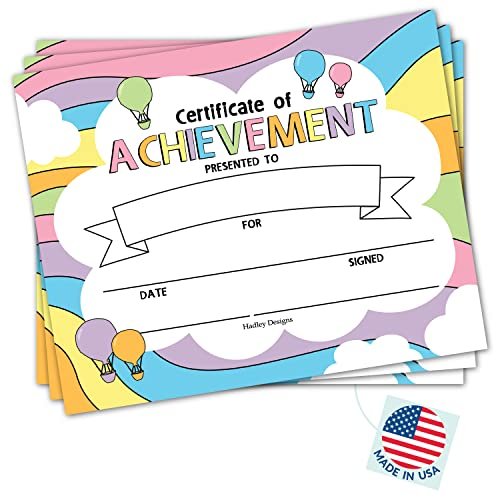 Colorful Pastel Certificate of Achievement | Set of 25 | Awards