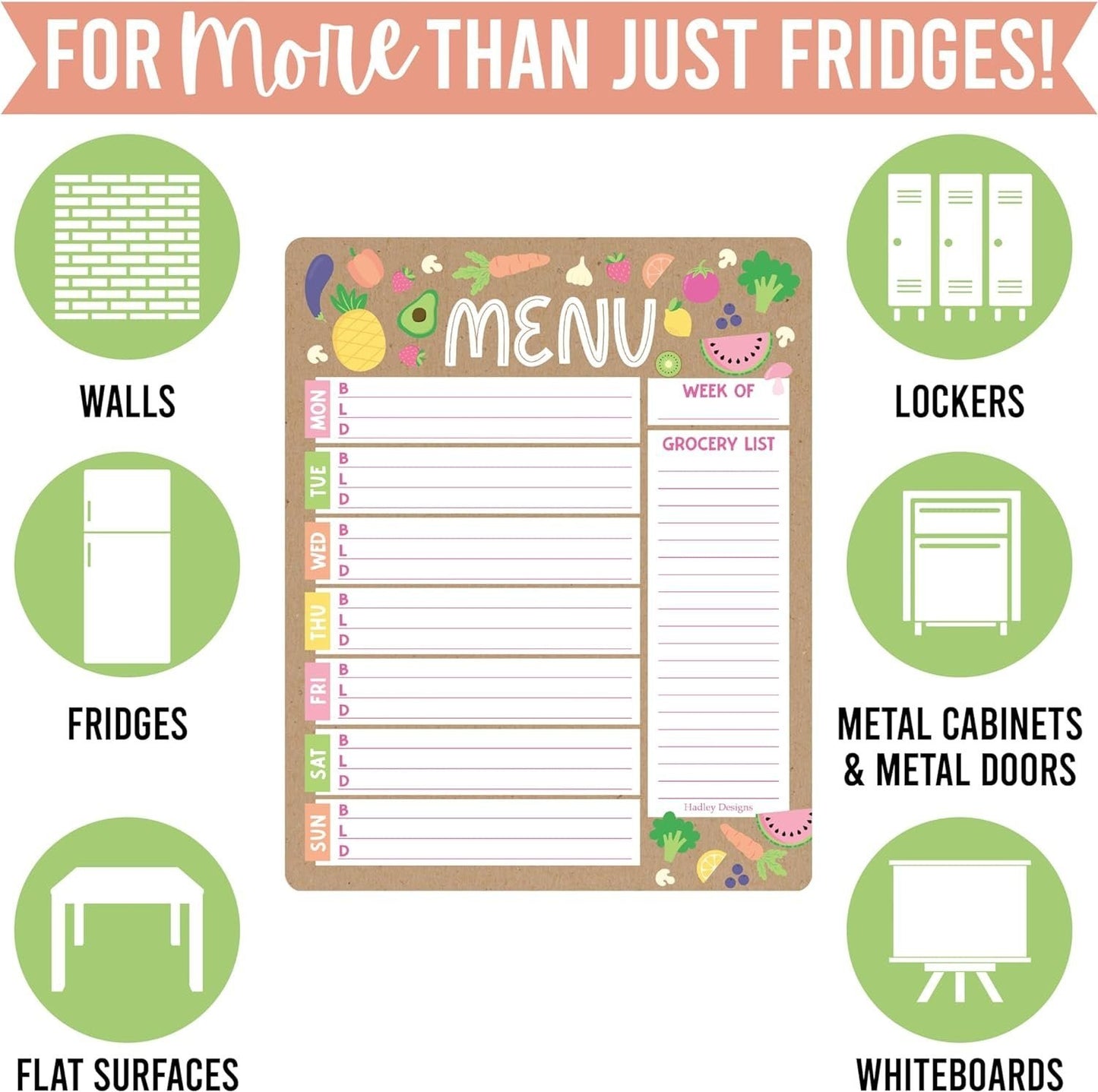 Doodle Kraft Magnetic Meal Planner | Weekly | Calendar & Planners