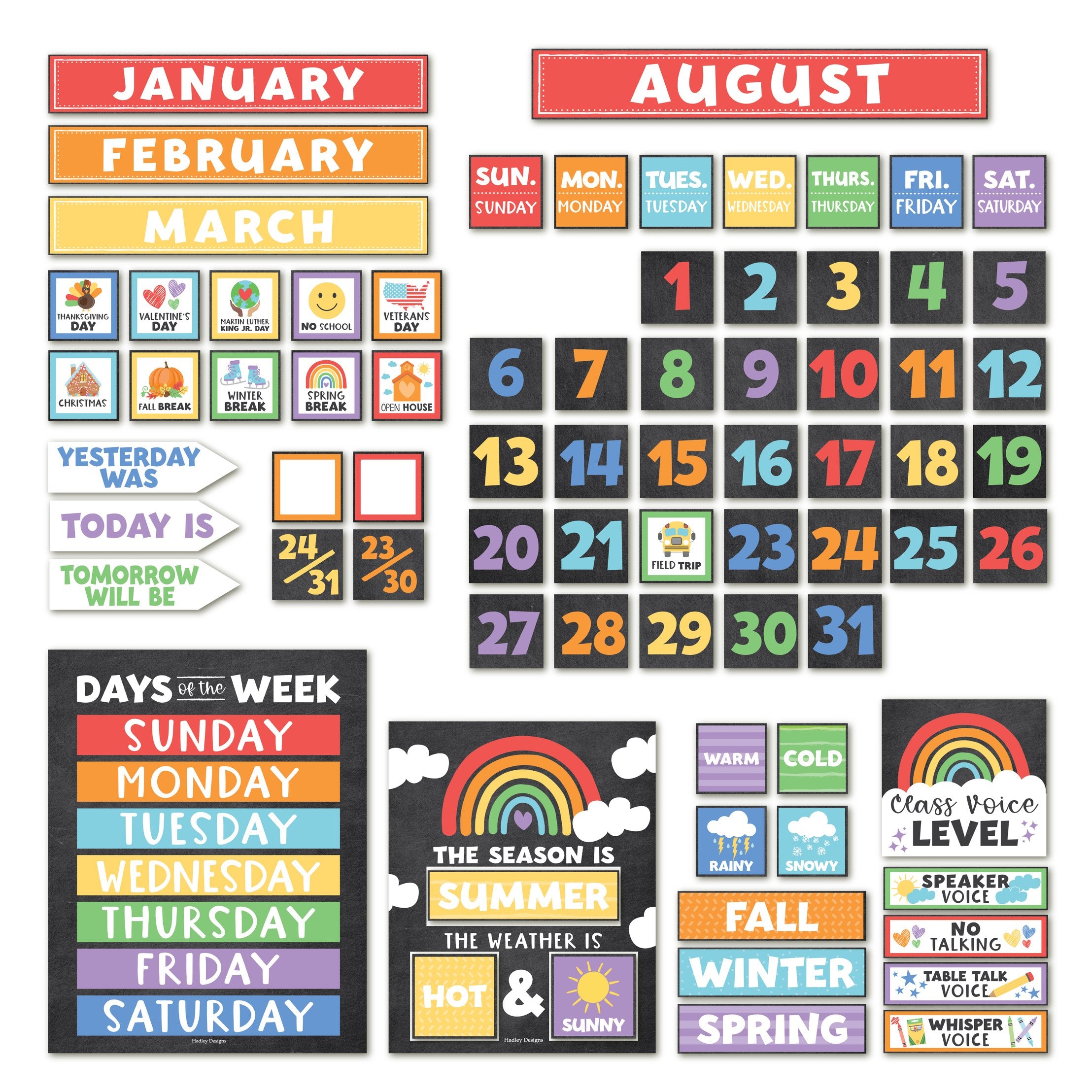 Classroom Calendar | Bulletin Board | Classroom Supplies