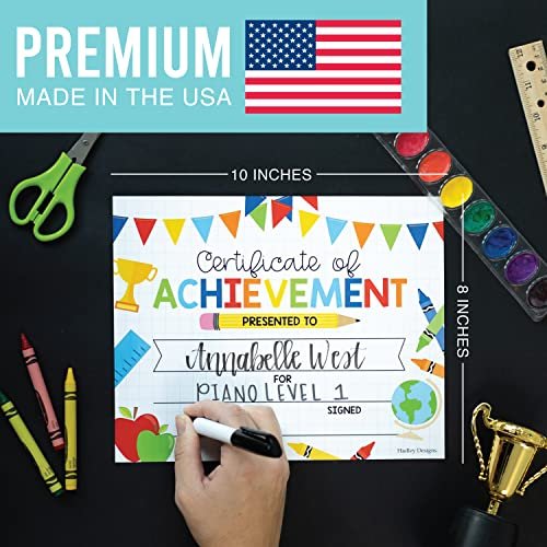 Colorful Supplies Certificate of Achievement | Set of 25 | Awards