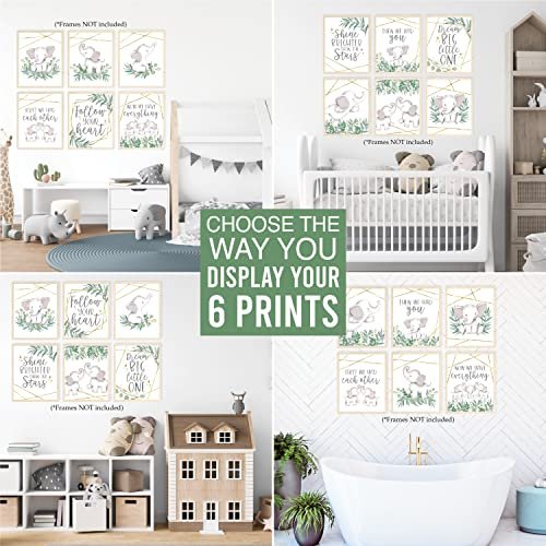 Elephant 3 Children's Wall Art | Set of 6 | Nursery Decor