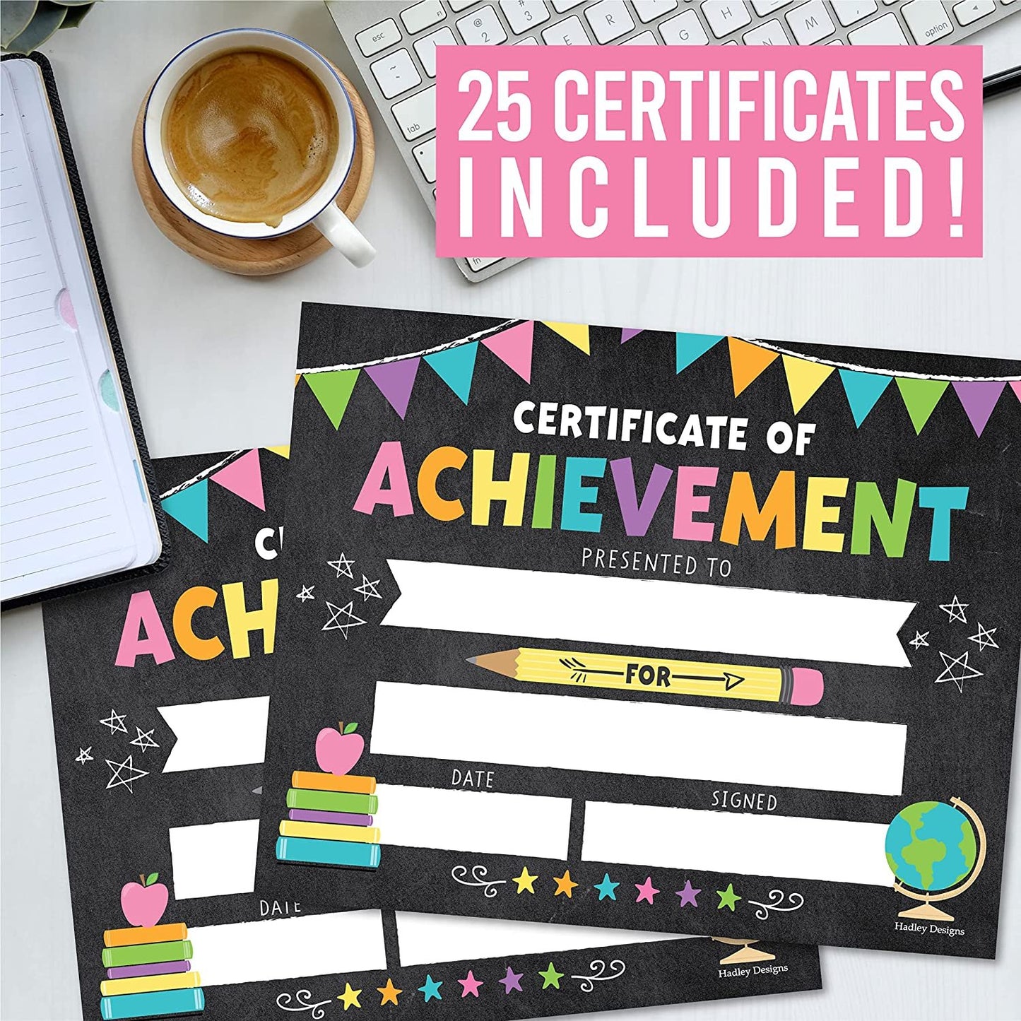 Colorful Pastel Chalk Certificate of Achievement