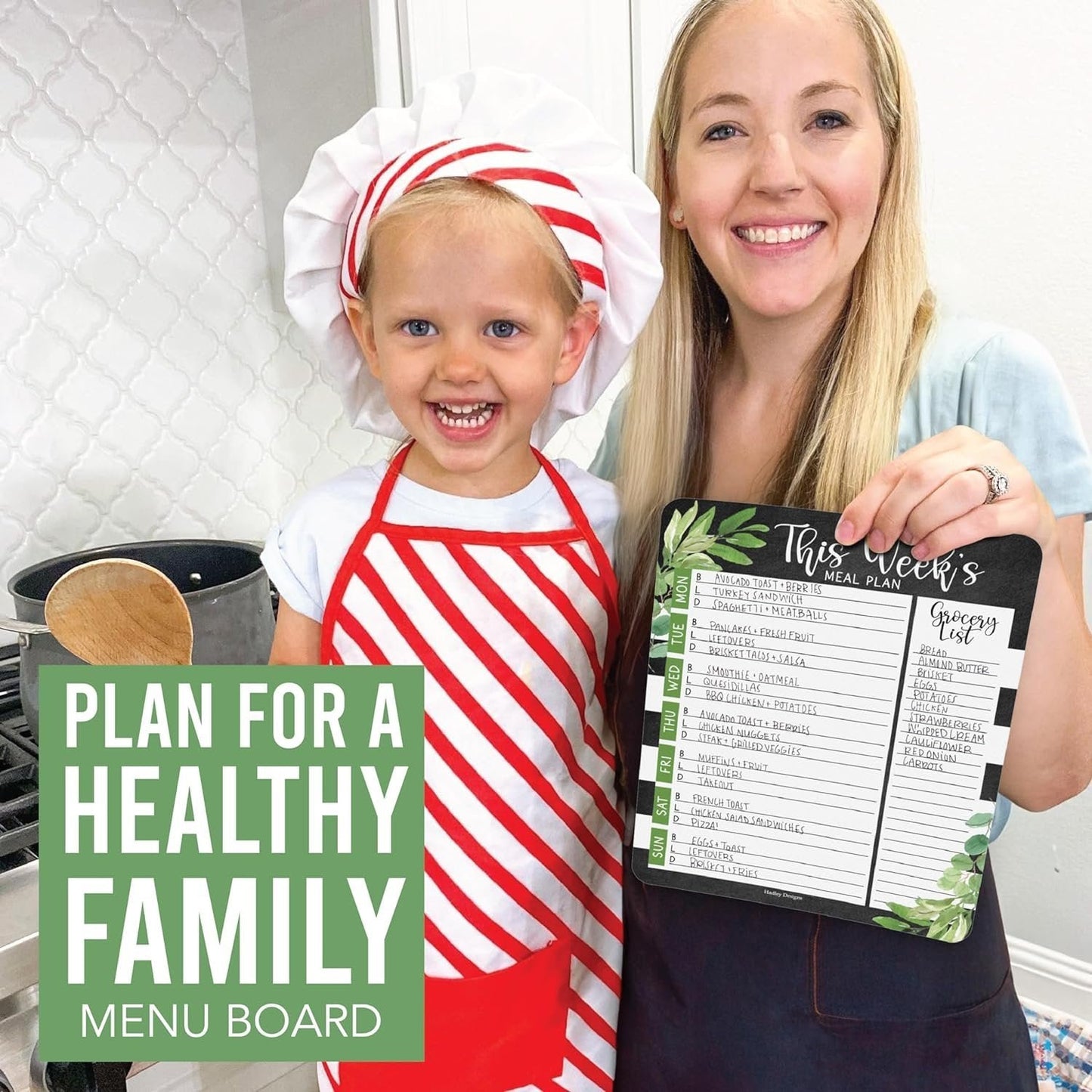 Farmhouse Greenery Magnetic Meal Planner | Weekly | Calendar & Planners