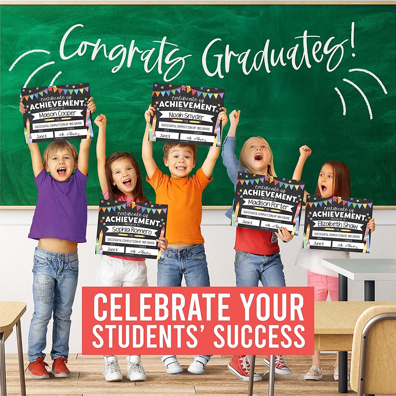 Kids Certificate of Achievement | Set of 25 | Trophies & Awards