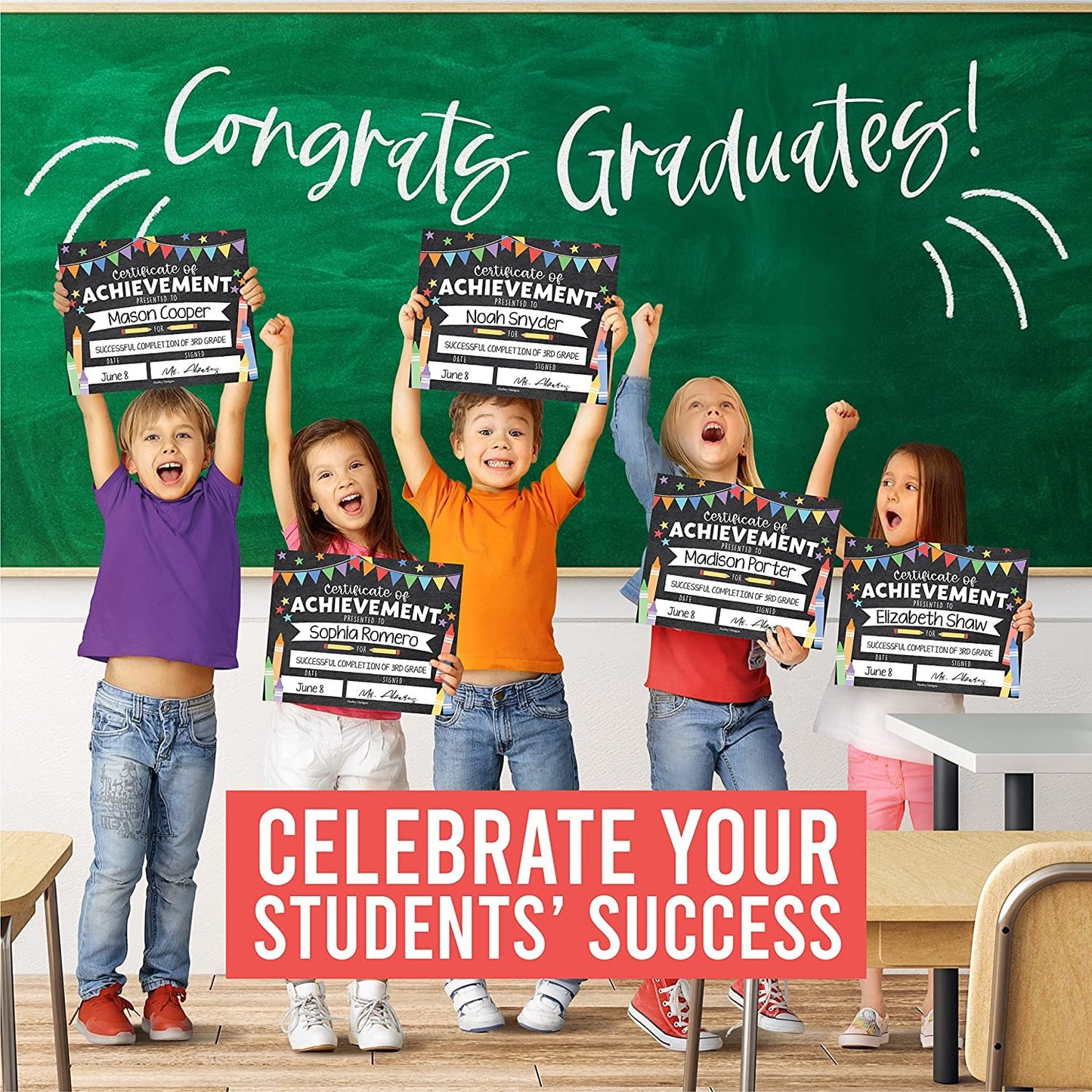 Kids Certificate of Achievement | Set of 25 | Trophies & Awards