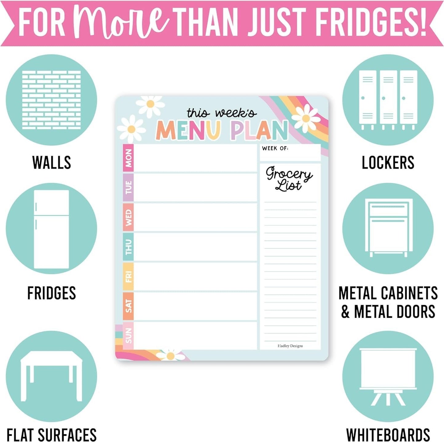 Retro Magnetic Meal Planner | Weekly | Calendar & Planners