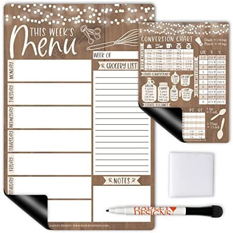 Wood Lights Magnetic Meal Planner | Weekly | Calendar & Planners