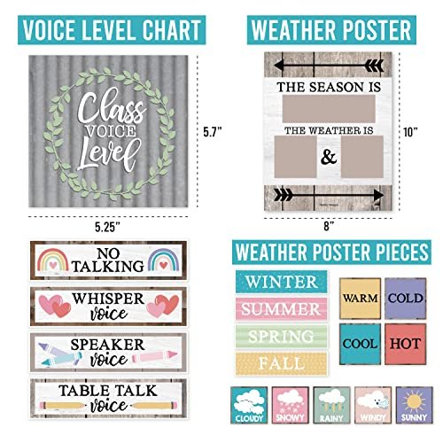 Farmhouse Brown Wood Classroom Calendar | Bulletin Board | Classroom Supplies