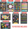 Colorful Chalk Educational Posters | Set of 16 | Classroom Supplies